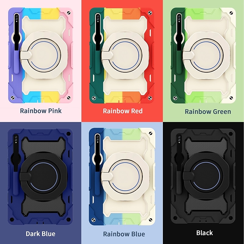 Tablet Case Cover For Samsung Galaxy Tab S9 11 inch S8 Ultra 14.6'' S8 Plus 12.4'' S8 11'' S7 Plus FE S7 11'' A 8.0" A8 A7 Lite Portable Handle Pencil Holder Armor PC Silicone 2025 - $24.99 –P14