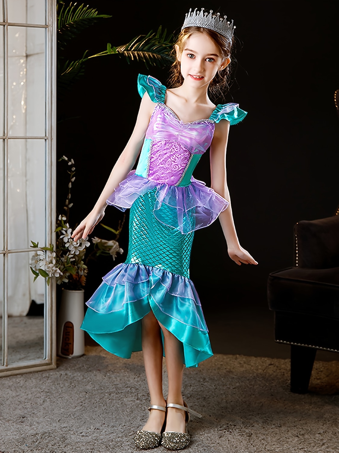 Sirène Sirène Princesse Aqua Robe Costume de soirée à thème Cosplay for Fille Enfant Carnaval Mascarade de 2026 ? $38.99 –P5