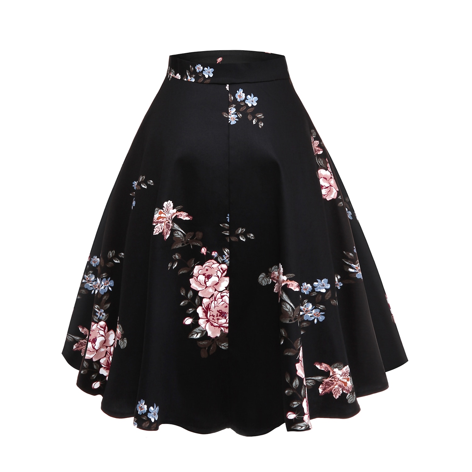 Damen Rock Ballettröckchen Vintage Modisch Brautkleider schlicht Knielang Hoher Taillenbund Röcke Blumen Rüschen Bedruckt Urlaub Strasse Pfingstrose auf schwarzem Hintergrund Winter Baumwolle 2025 - €32.99 –P3
