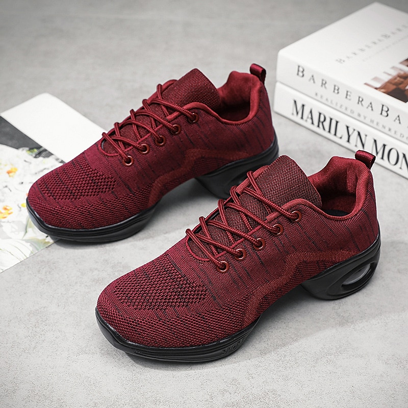 tênis de dança de malha leve femininos – sapatos de jazz respiráveis com cadarço para fitness, zumba e dança hip-hop de 2025 por $34.99 –P10