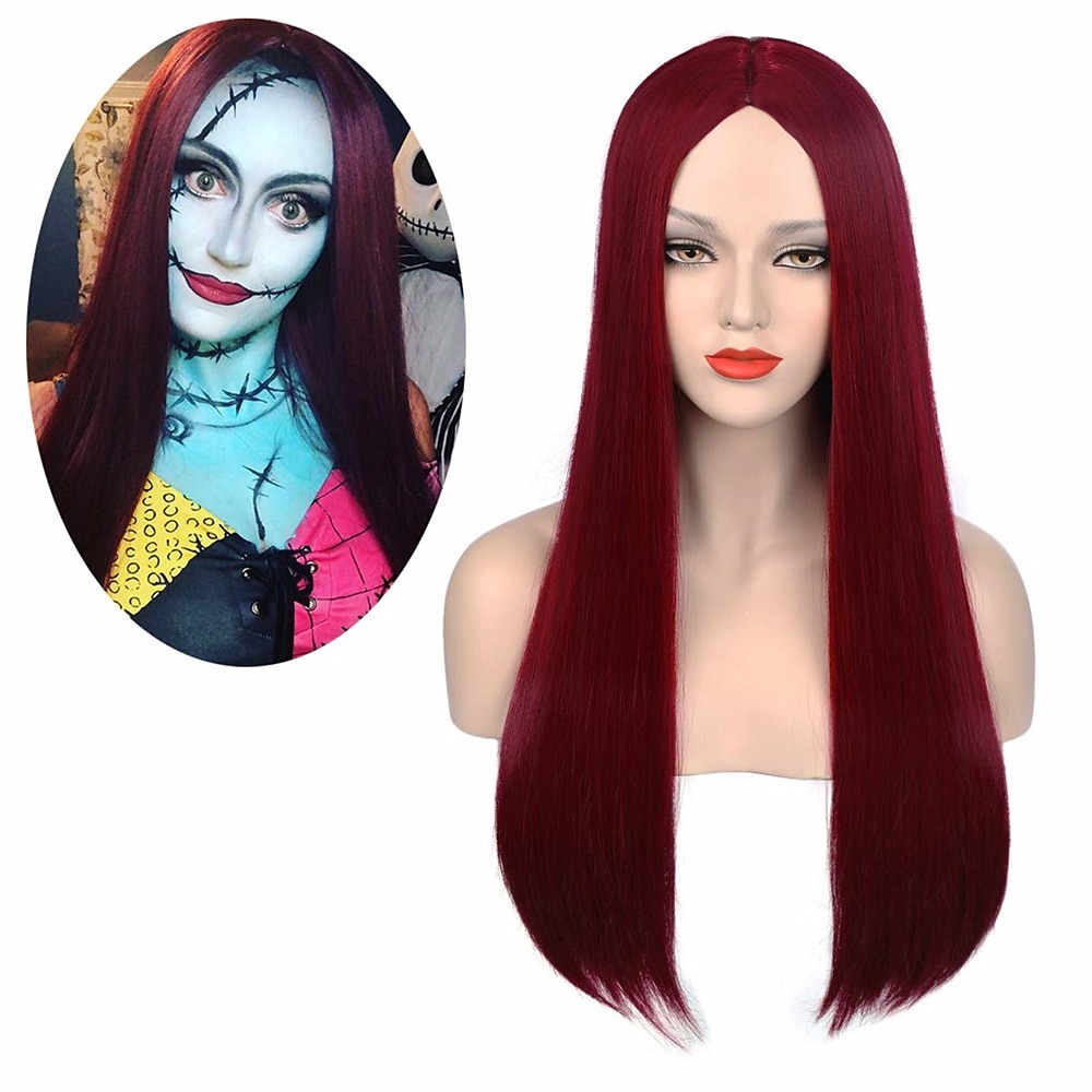 Mersi Wine Red Sally Wigs for Women Sally Wig Nightmare Before