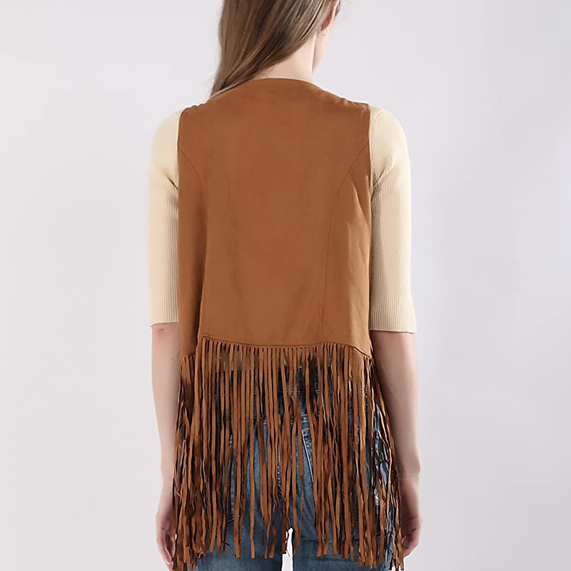 Retro / vintage 1970erne Semsket vest Ermeløs Hippie Dusk Ensfarget Dame Fest / aften Pride-parade Pride måned Voksne Topp 2025 - $22.99 –P4