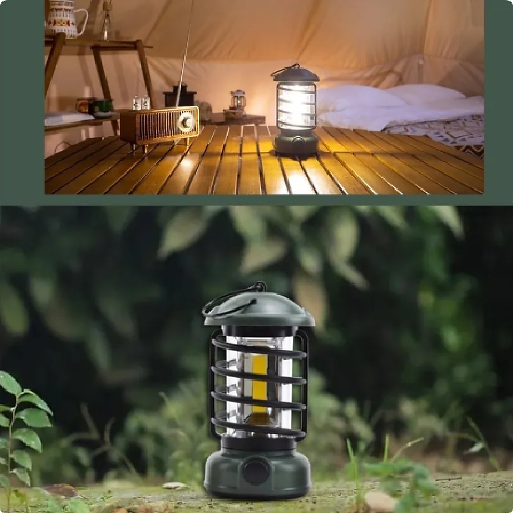 frogued lampa kempingowa przenośna lampa retro przełącznik obrotowy światła USB ładowanie namiot kempingowy lampa podróżna vintage oświetlenie zewnętrzne 2025 - $20.99 –P4