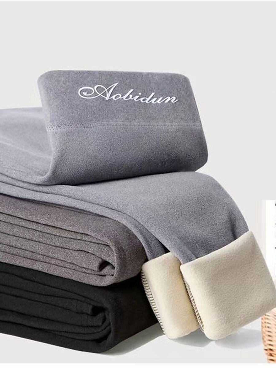 Per donna Ghette Di tendenza Streetwear Lunghezza intera Vita alta Alfabetico Vita elastica Molto spesso Tenere al caldo Morbido Comodo Media elasticità Esterno Giornaliero Da tutti i giorni Grigio del 2025 a $15.99 -P1