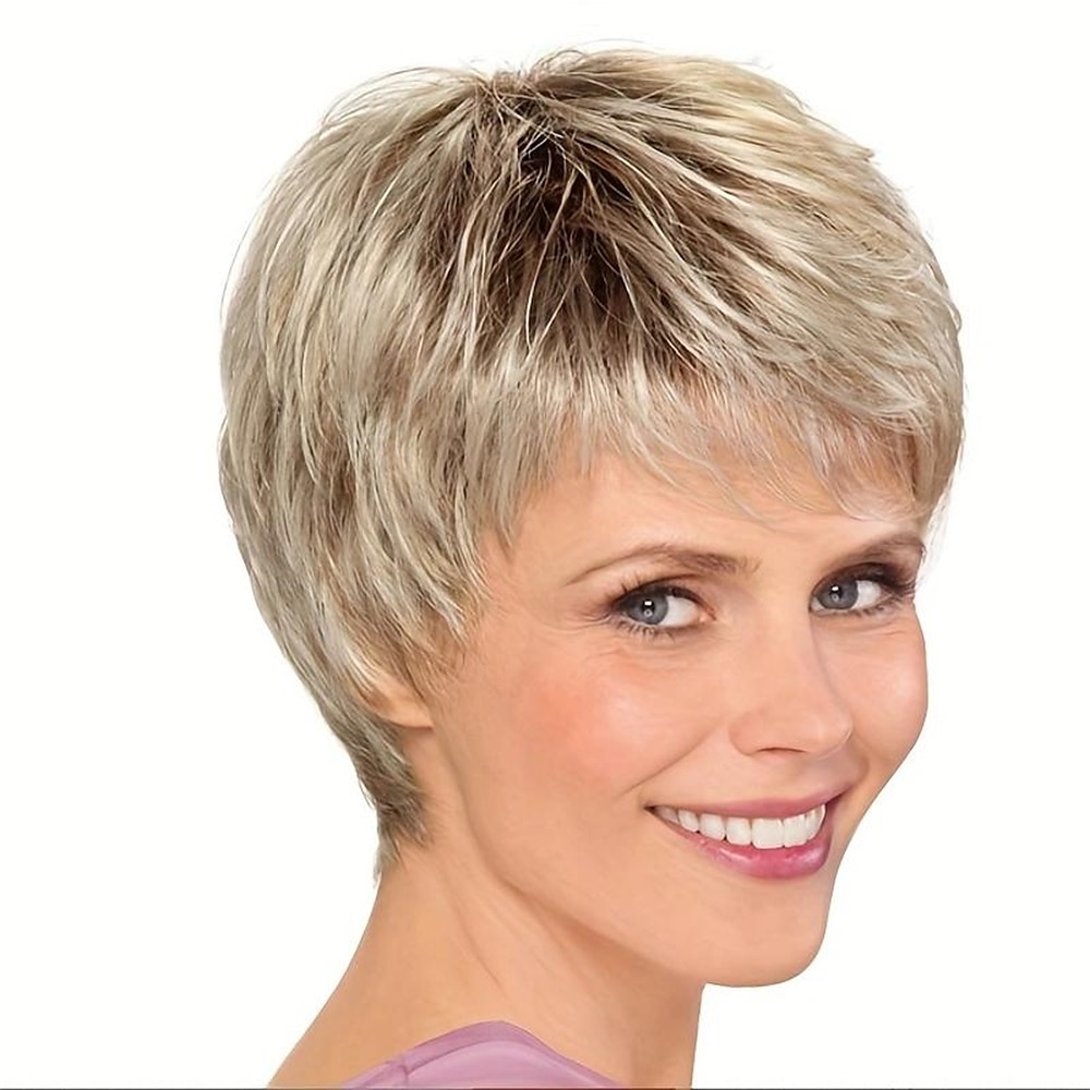 Synthetische Perücken Locken Gerader Pony Perücke Kurz A1 A2 A3 A4 Synthetische Haare Damen Modisches Design Natürlich Komfortabel Blond Braun 2025 - $24.99 –P8