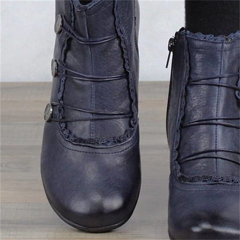 Women's Victorian Black Lace-Trimmed Button Ankle Boots - Perfect for Vintage Themed Events and Casual Elegance 2025 - $42.99 –P10