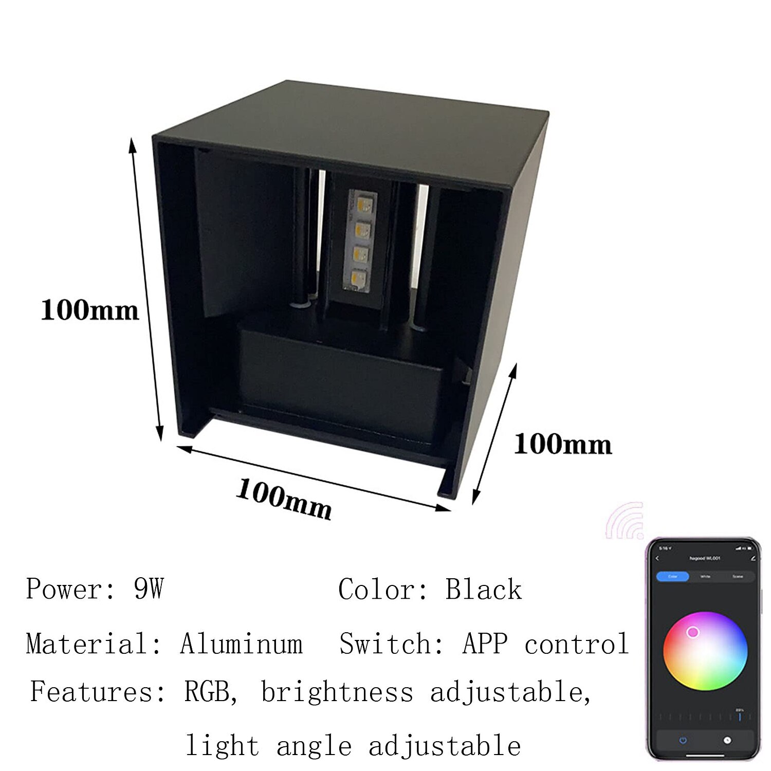 led sisä-/ulkoseinävalaisin rgb-seinävalaisimet 3000k sisäseinävalaisin seinävalaisin alexa tuya app ohjaus vedenpitävä ip65 ulkoseinävalaisin 85-265v 2025 - $66.99 –P2