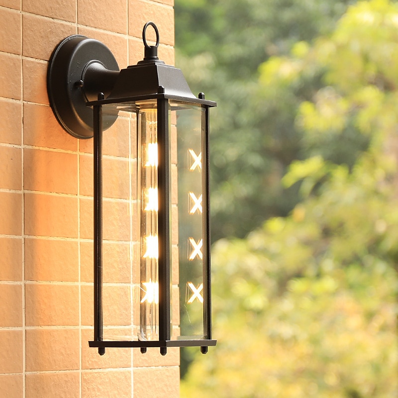 Aplique de pared LED, accesorio de iluminación, aplique de pared antiguo, linterna externa impermeable ip65, linterna de vidrio de aluminio a prueba de herrumbre, lámpara de pared, linterna, patio, 2025 - GBP £95 –P1