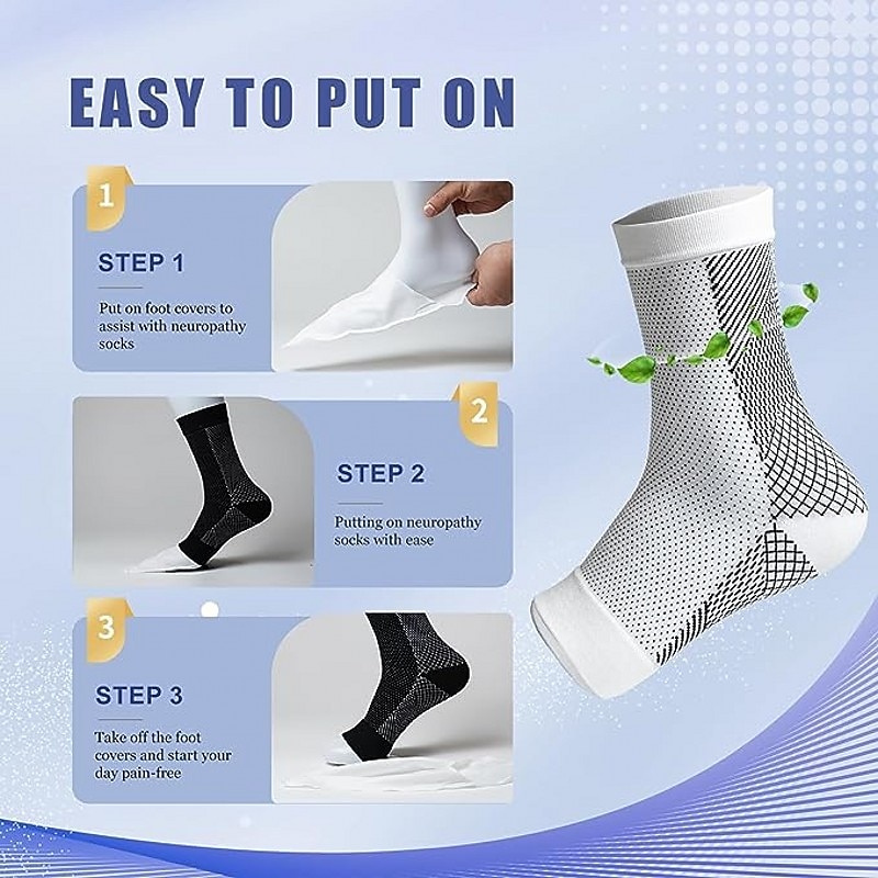 2pairs Neuropathy socks for Women and Men Ankle brace Socks and Tendonitis compression socks For Pain Relief and Plantar Fasciitis for women and man Ankle compression sleeve for ankle swelling 2025 - $9.49 –P11