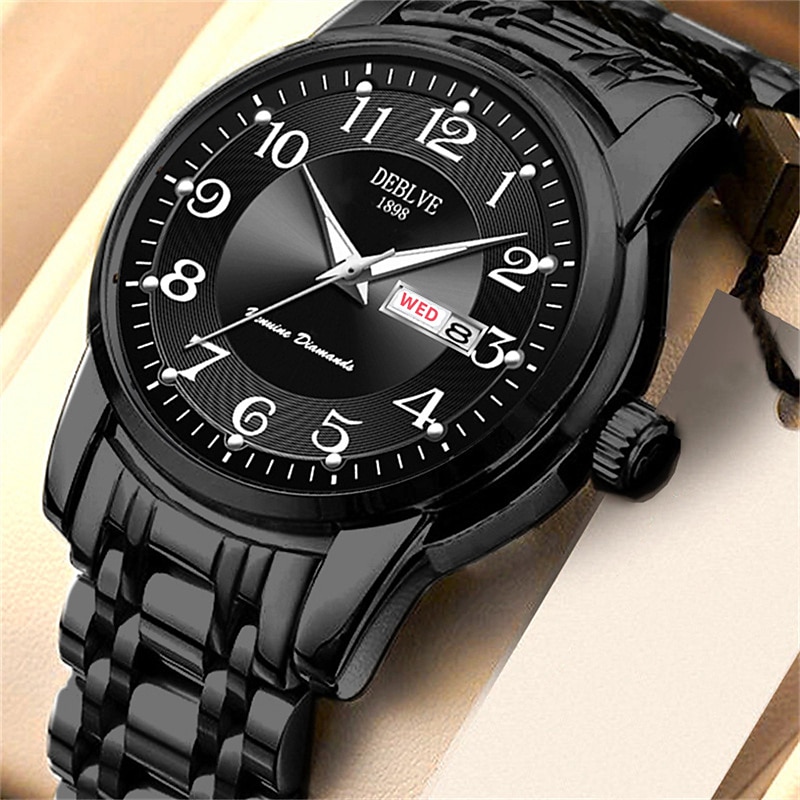 Ceasuri de lux pentru bărbați cu lumină impermeabile din oțel inoxidabil ceas cu cuarț dată calendar ceas de afaceri Relogio Masculino 2026 - $20.99 –P1