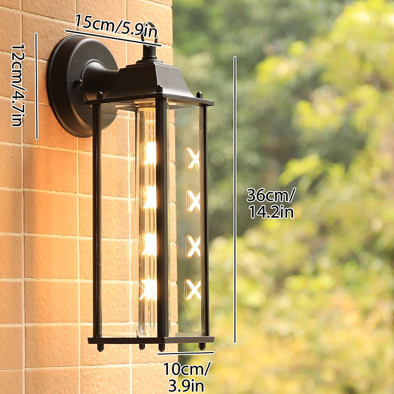 Aplique de pared LED, accesorio de iluminación, aplique de pared antiguo, linterna externa impermeable ip65, linterna de vidrio de aluminio a prueba de herrumbre, lámpara de pared, linterna, patio, 2025 - GBP £95 –P8