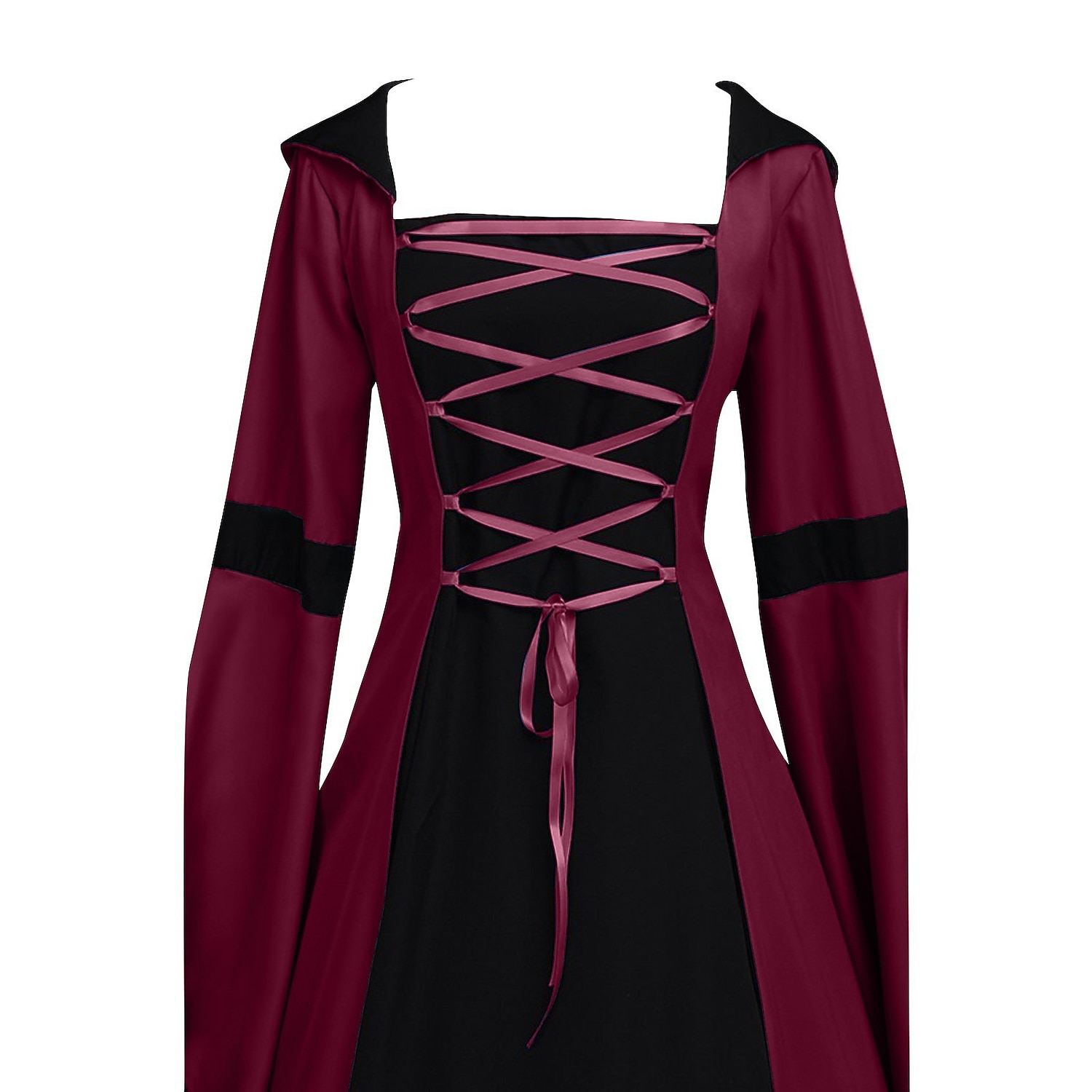 Retro Vintage Medieval Renaissance Dress Viking Elven Color Block Women's Celtic Fantasy Royal Halloween Carnival Masquerade LARP Adults' Dress 2025 - $56.99 –P6
