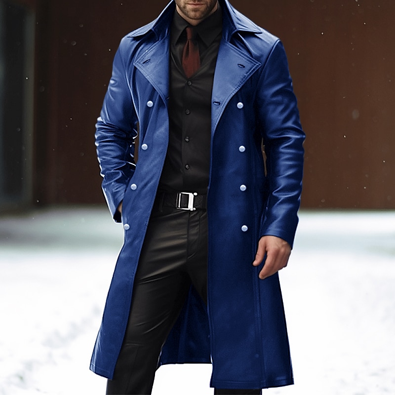 Per uomo Giacca in Ecopelle Cappotto Invernale Giacca di transizione Cappotto da marinaio Trench Ufficio & Carriera Abbigliamento quotidiano Inverno PU Calore Termico Antivento Capispalla del 2026 a $67.99 –P4