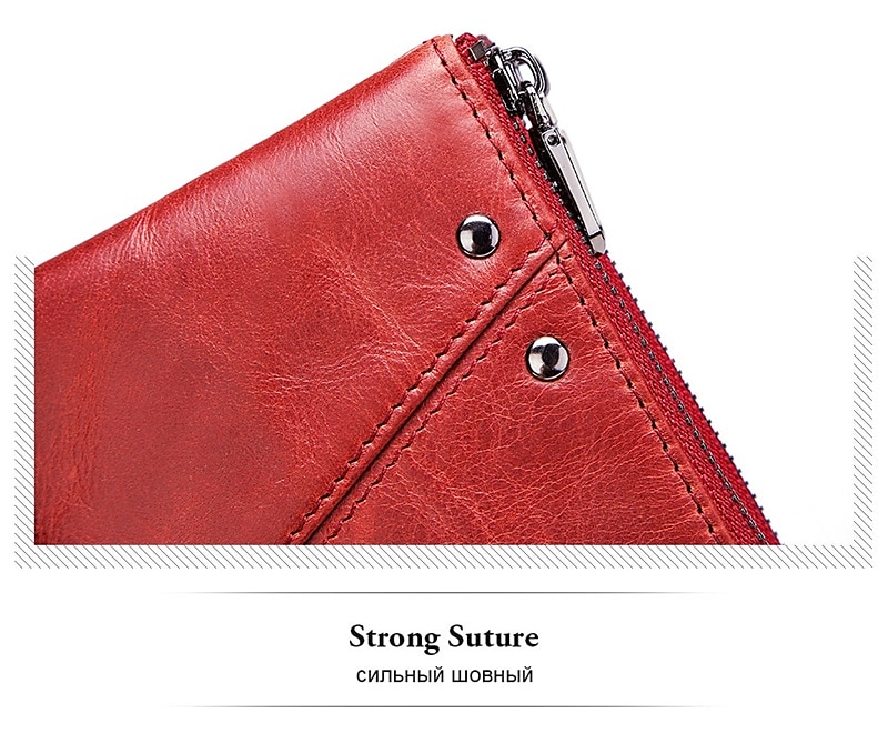 Anti-theft Brush RFID Leather Men's Wallet Multi-function Double zipper Vertical Wallet Top layer leather fashion casual change bag 2026 - $25.99 –P9