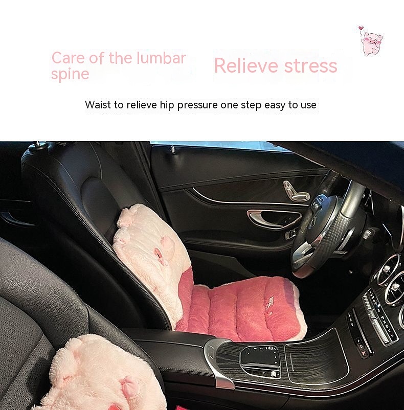 Car Seat Cushion Winter Plush Seat Cushion Universal Car Cushion Winter Car  Pig Cartoon Increase Height And Warmth, Home Stool Warm Cushion - Temu