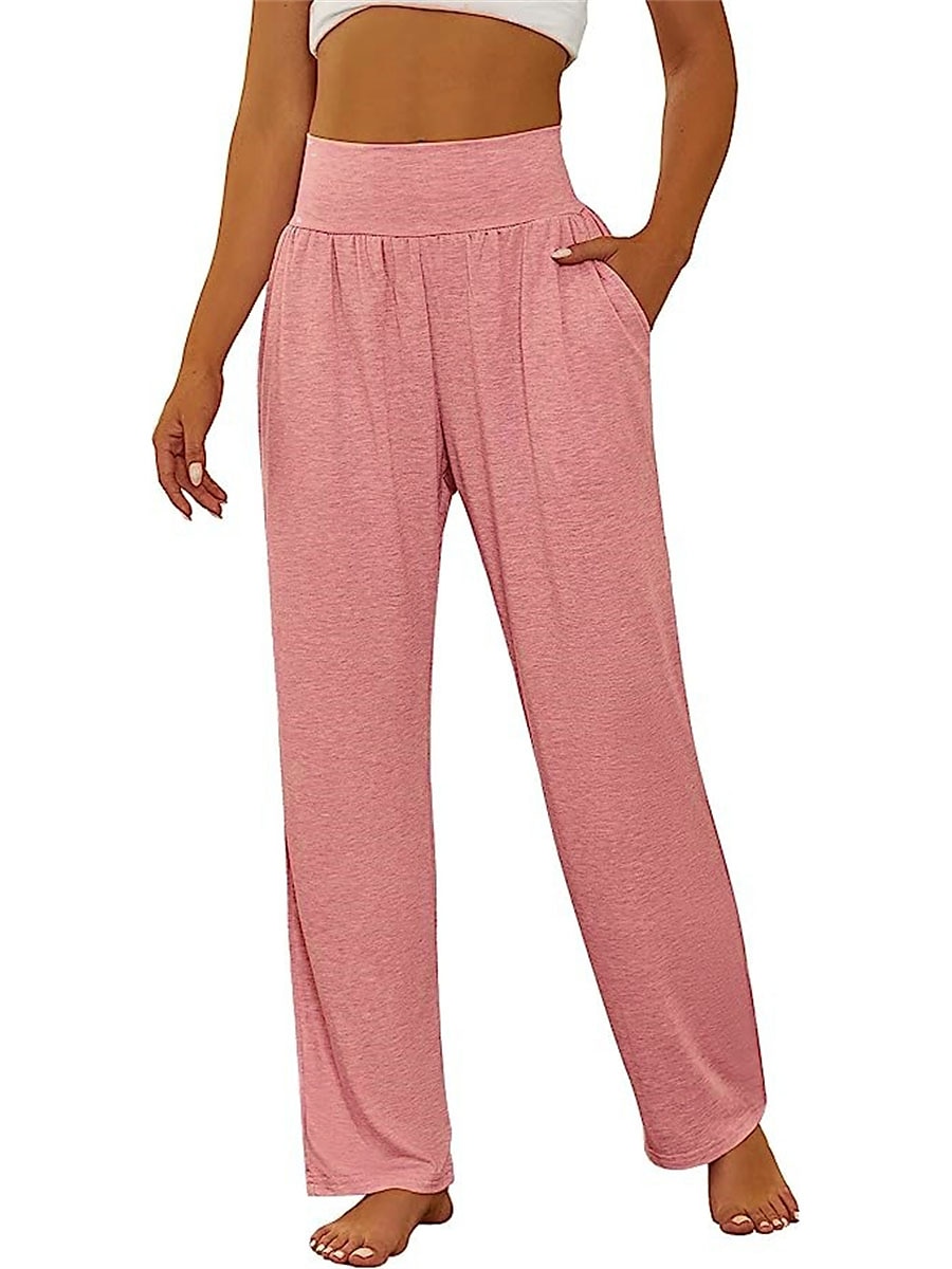 Damen Chinesisch Chino Hosen Hose Aktiv Einfach Brautkleider schlicht In voller Länge Mittlere Taillenlinie Glatt Tasche Elastische Taille Atmungsaktivität Weich Komfortabel Mikro-elastisch Yoga 2025 - $20.99 –P4