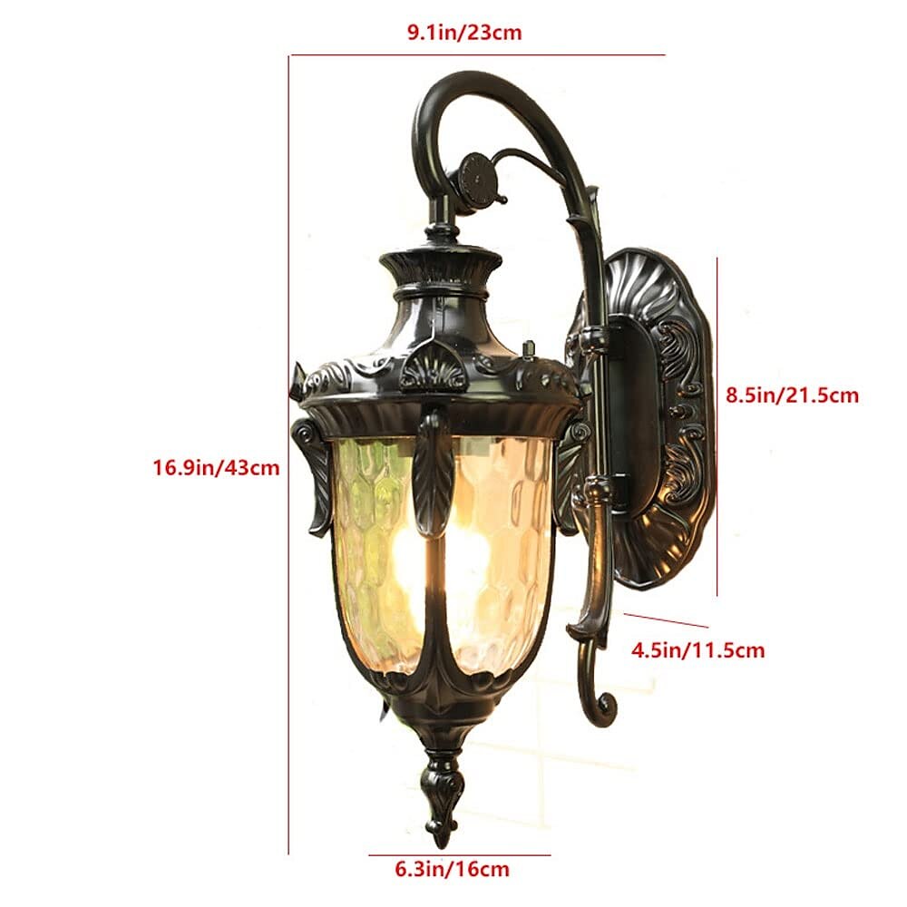 LED-Wandleuchte, Beleuchtungskörper, E27, antike Wandleuchte, Laterne, außen, wasserdicht, rostfrei, Aluminium, Glas, Laterne, Wandleuchte, Laterne, Innenhof, Garten, Balkon, Villa, dekorative 2025 - $202.19 –P12