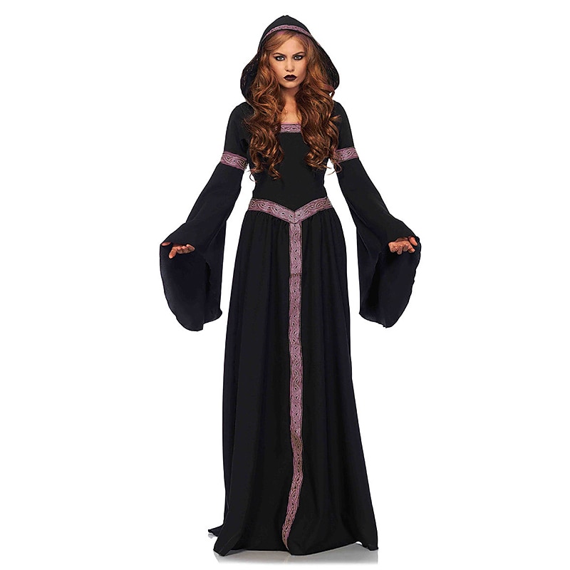 Middeleeuwse jurk voor dames, gothic, Victoriaanse retro jurk, vintage partyjurk, jaren 50, Halloween, kostuum, dames, renaissance-jurk, cocktailjurk voor Halloween, carnavalskostuum, wijn, XL