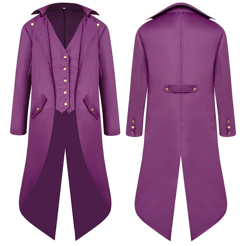 Men's Steampunk Vintage Tailcoat Jacket Medieval Costume Gothic Victorian Halloween Frock Coat 2025 - $29.99 –P7