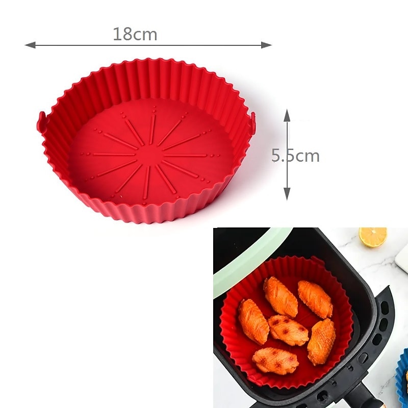 2 Pack Air Fryer Silicone Pot, Food Safe Nonstick Air Fryer Silicone, Heat Resistant, Easy Clean, Reusable Replacement Flammable Parchment Liner, Suitable for Fryer, Oven, Microwave 2025 - $13.99 –P6