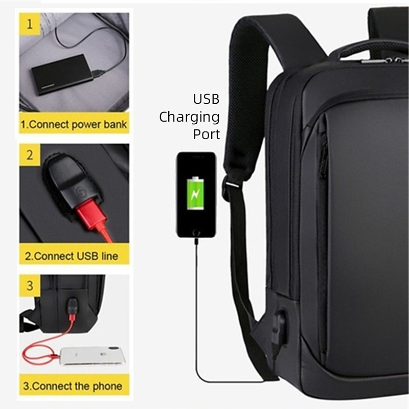 Laptop Backpack Men's Backpack Business Notebook Waterproof Back Pack USB Charging Bag Travel Bagpack Anti Theft Backpack 2025 - $39.99 –P8