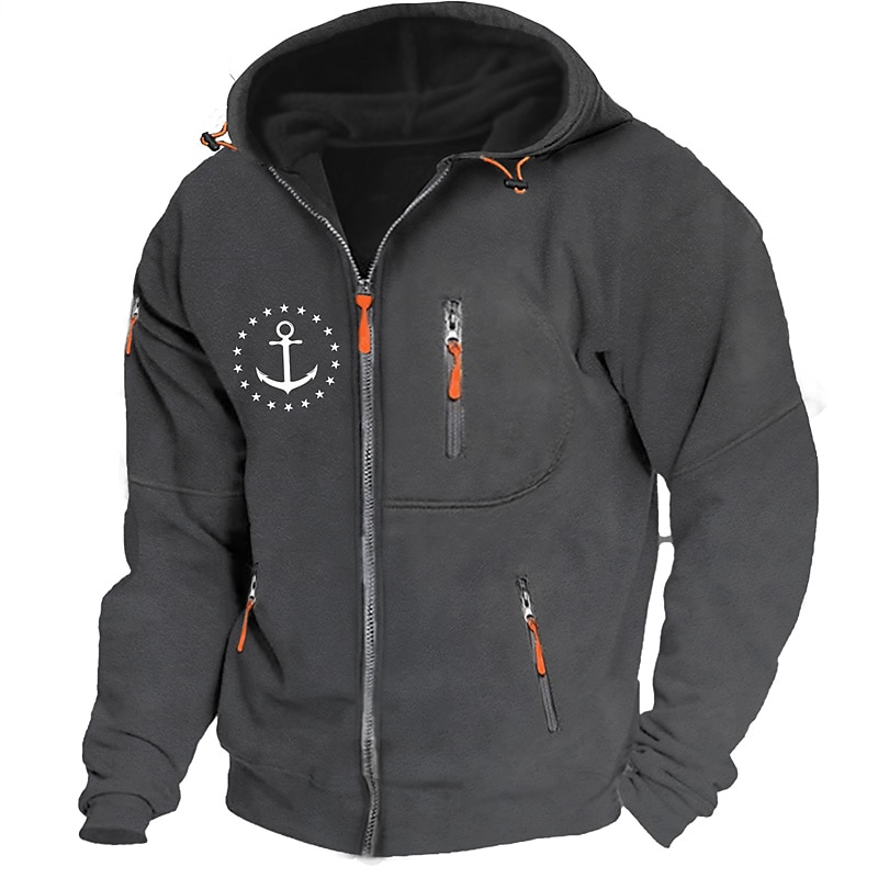 Per uomo Stampe astratte Timone Felpe Manica lunga Felpe Con cappuccio Di tendenza Giornaliero Da mare Per uscire Primavera & Autunno Blu scuro Grigio scuro Grigio Abbigliamento progettista S M L XL del 2025 a $27.99 –P2