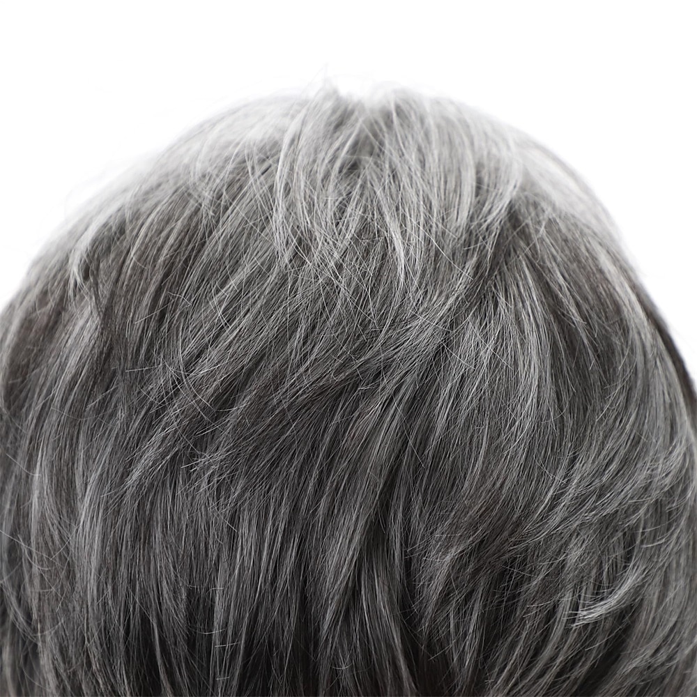 Short Grey Pixie Cut Wigs for Women layered Synthetic Hair Mixed Gray Wig with White Bangs Natural Wavy Wigs for Old Lady 2025 - $24.99 –P12