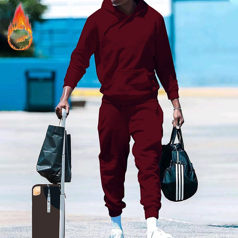 Men's Tracksuit Sweatsuit 2 Piece Athletic Long Sleeve Thermal Warm Breathable Moisture Wicking Fitness Running Jogging Sportswear Activewear Solid Colored Black White Yellow 2025 - $25.99 –P9