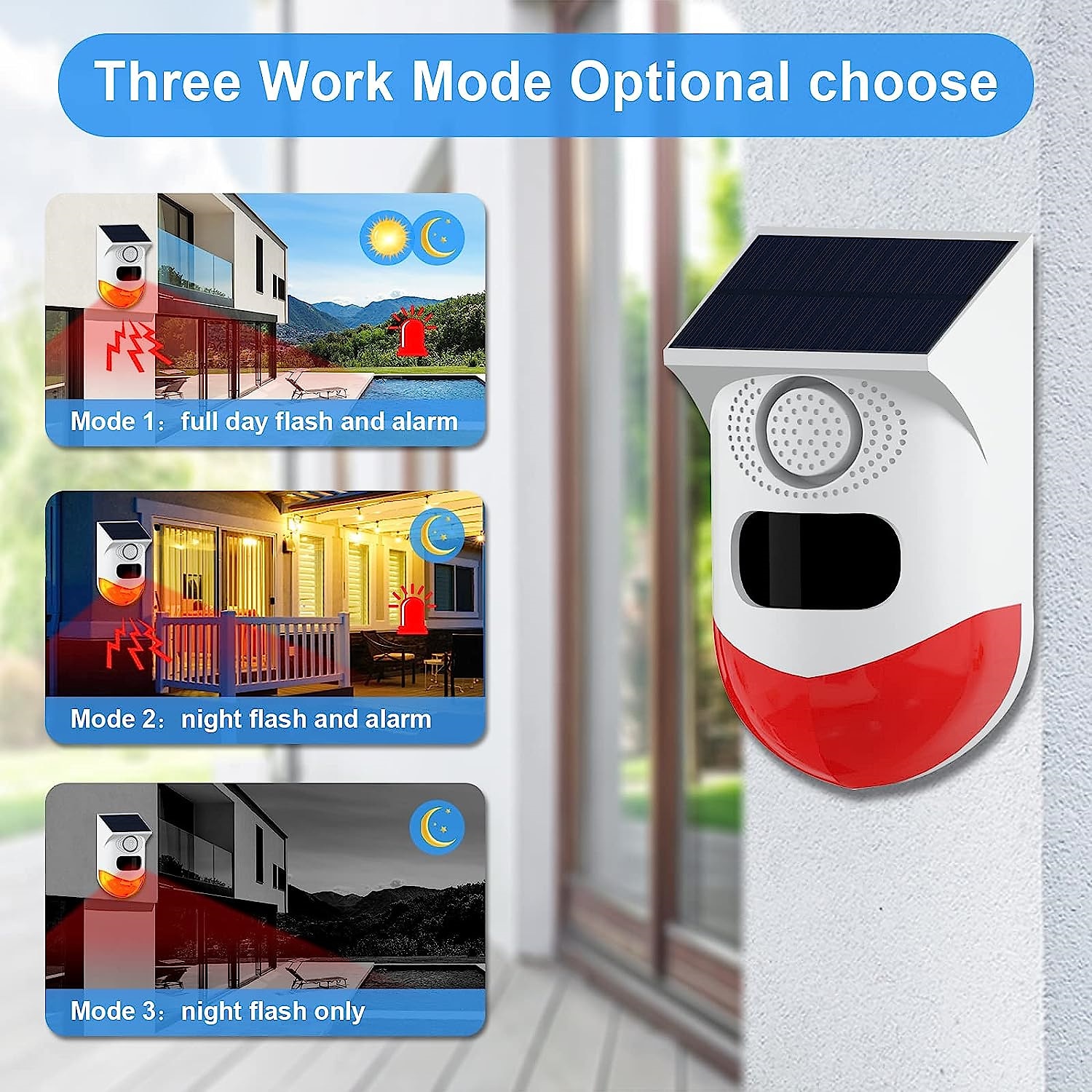 2025年 tuya スマート wifi 赤外線モーション検出器ソーラー屋外 pir ワイヤレスストロボサイレン検出器サウンドアラーム防水リモコン  コレクション – $44.99 –P8