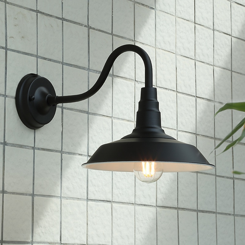 lampada da parete personalità americana nostalgia retrò applique da parete per esterni corridoio corridoio balcone lampada da parete impermeabile patio in ferro battuto 110-240v del 2025 a $100.99 –P2