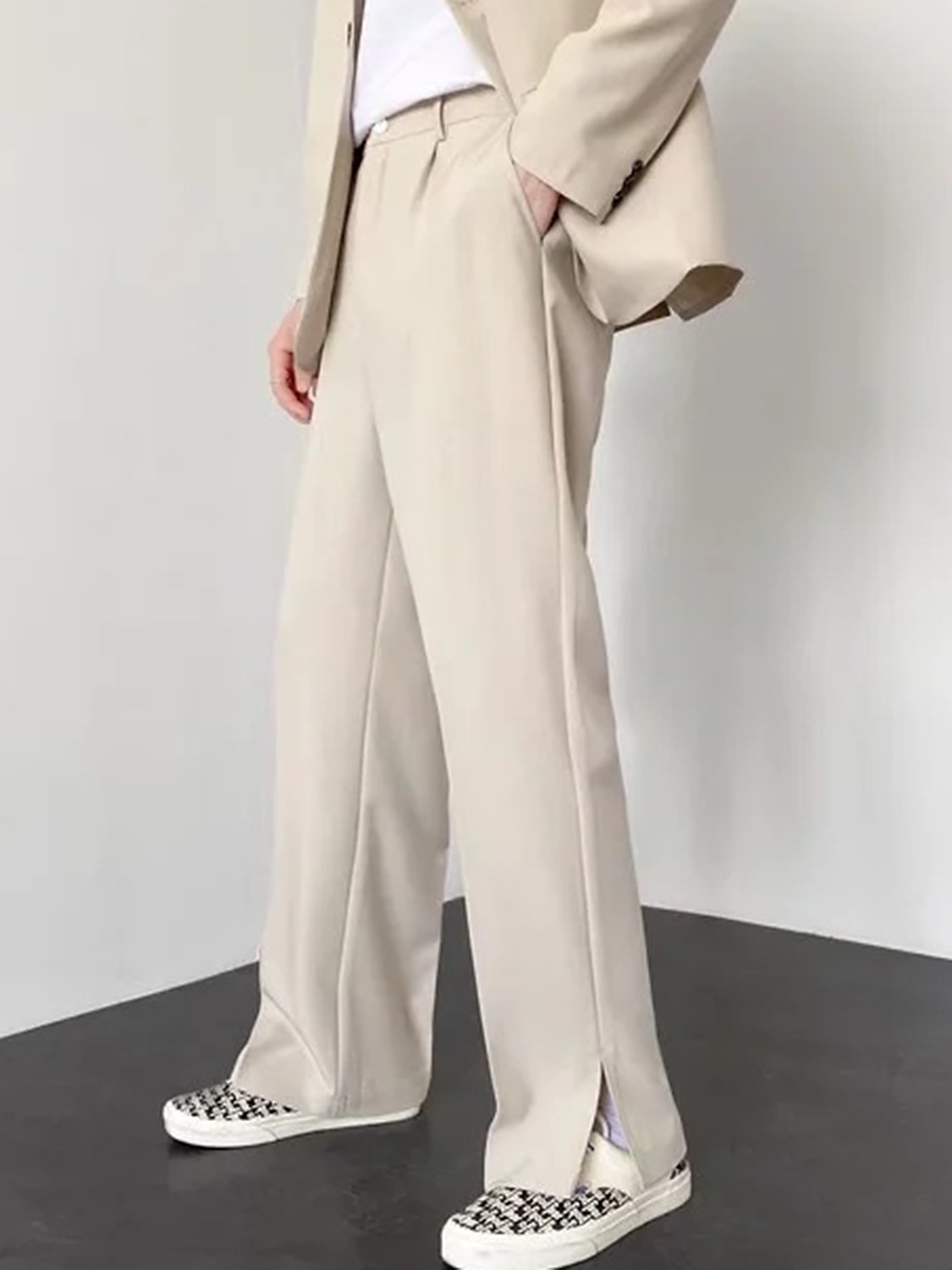 Pánské Oblekové Kalhoty Oblek Kalhoty Kapsy Elastický pas Bez vzoru Pohodlné Prodyšné Venkovní Denní Jdeme ven Módní Na běžné nošení Černá Vodní modrá 2026 - $30.99 –P1