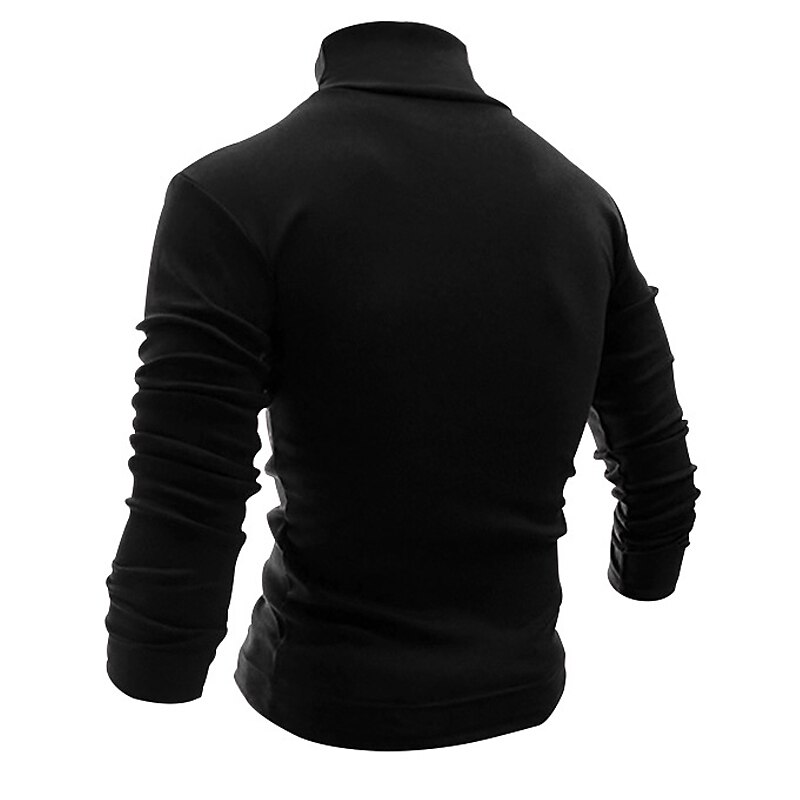 Herren T Shirt T-Shirt Langarmshirt Langarm Rollkragen Frühling & Herbst Einfach Mode Designer Basic Urlaub Straße Ausgehen Wein Aprikose Dunkelgrau Top T-Shirt für Herren 2025 - $23.99 –P10