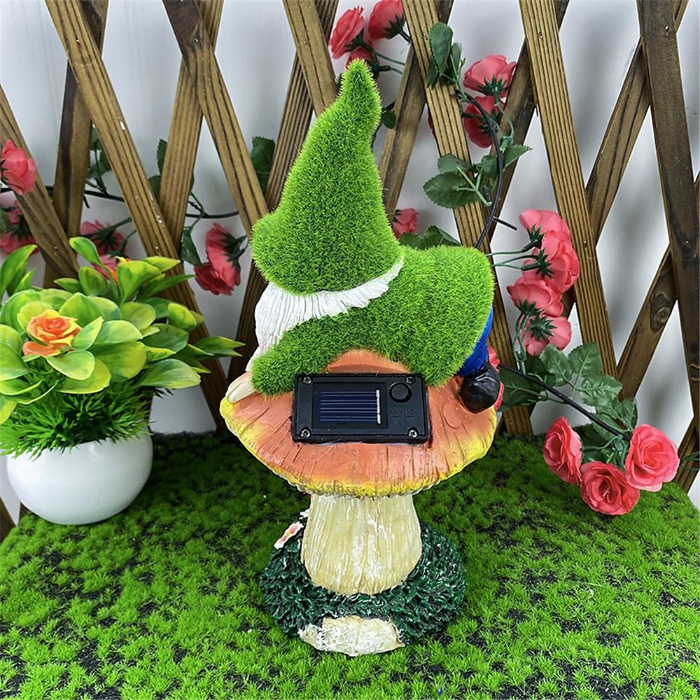 energie solară geniu ciupercă în aer liber decor curte lampă cu led lampă gazon grădină statuie artizanat 2025 - $42.99 –P4