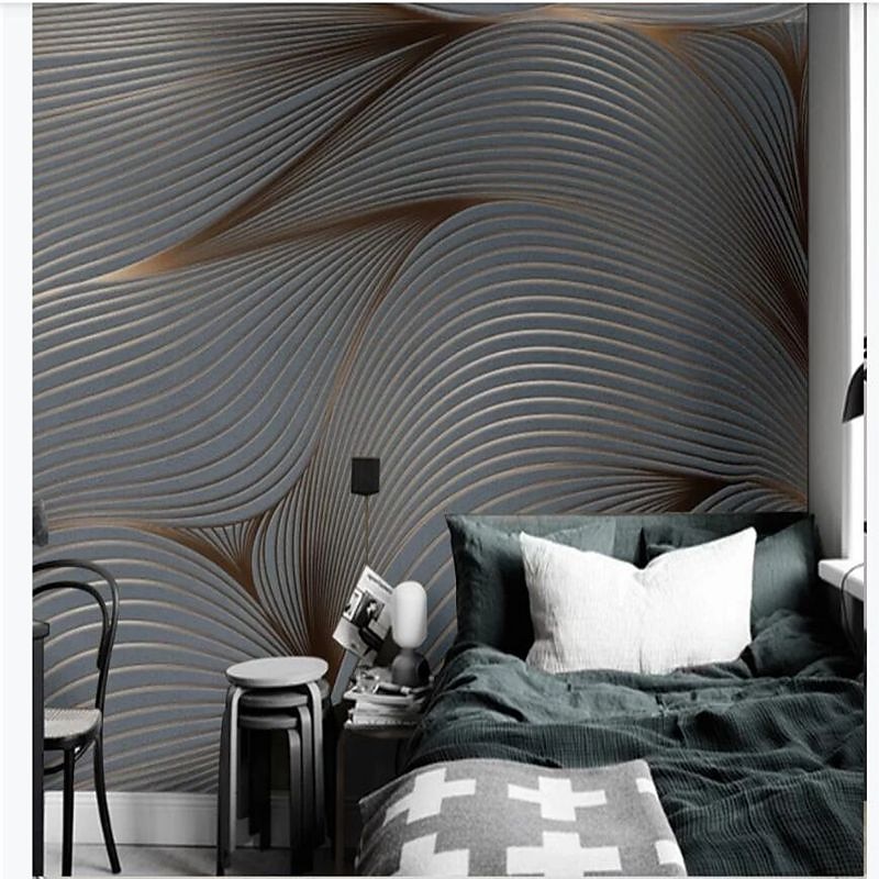 cool wallpapers 3d abstracte muurschildering behang muurschildering muurstickers bladeren abstracte schets foto geschikt voor hotel woonkamer slaapkamer art deco 2025 - $51.99 –P11