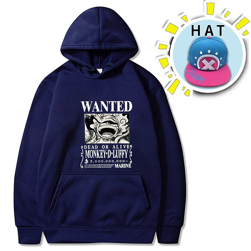 One Piece Monkey D. Luffy Hoodie Anime Anime Front Pocket Graphic Hoodie For Men's Women's Unisex Adults' Hot Stamping 100% Polyester Street Daily with Hat 2025 - $36.99 –P3