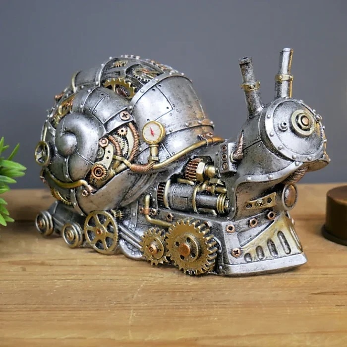 stile steampunk scultura animale animale meccanico ornamento decorazione decorazione industria pesante resina decorazione meccanica ciondolo decorazione di capodanno del 2025 a $18.99 –P6