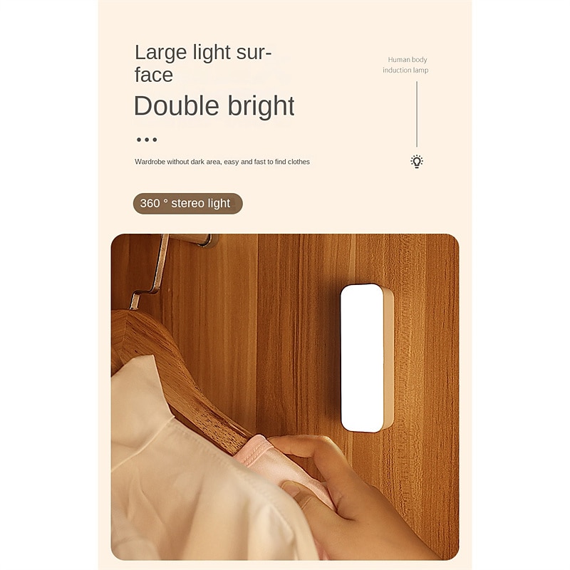 Wall-Mounted Reading Light, Stick On Bunk Bed Lamp Light, Magnetic Mounted Under Cabinet Lighting Rechargeable Battery Operated, Wireless LED Closet Kitchen, Portable Makeup Mirror 2025 - $11.99 –P8