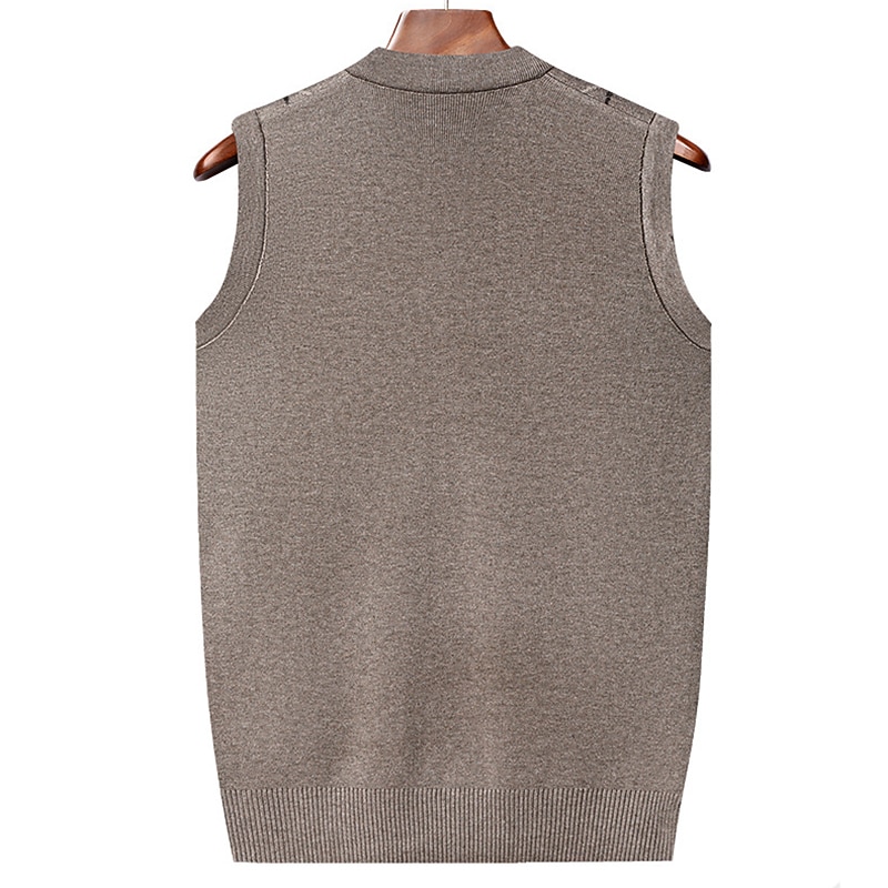 Herren Pullover Pullunder Wollpullover Kaschmir Strickjacke Gerippt Stricken Standard Tasche Strick Raute V Ausschnitt Warm-Ups Moderne zeitgenössische Freizeitskleidung Ausgehen Bekleidung Winter 2026 - $39.99 –P6