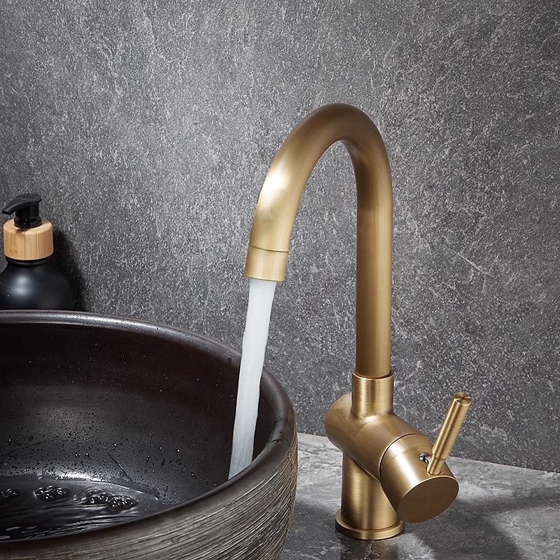 Bathroom Sink Faucet - Classic Antique Brass Centerset Single Handle One HoleBath Taps 2026 - €123.91 –P1