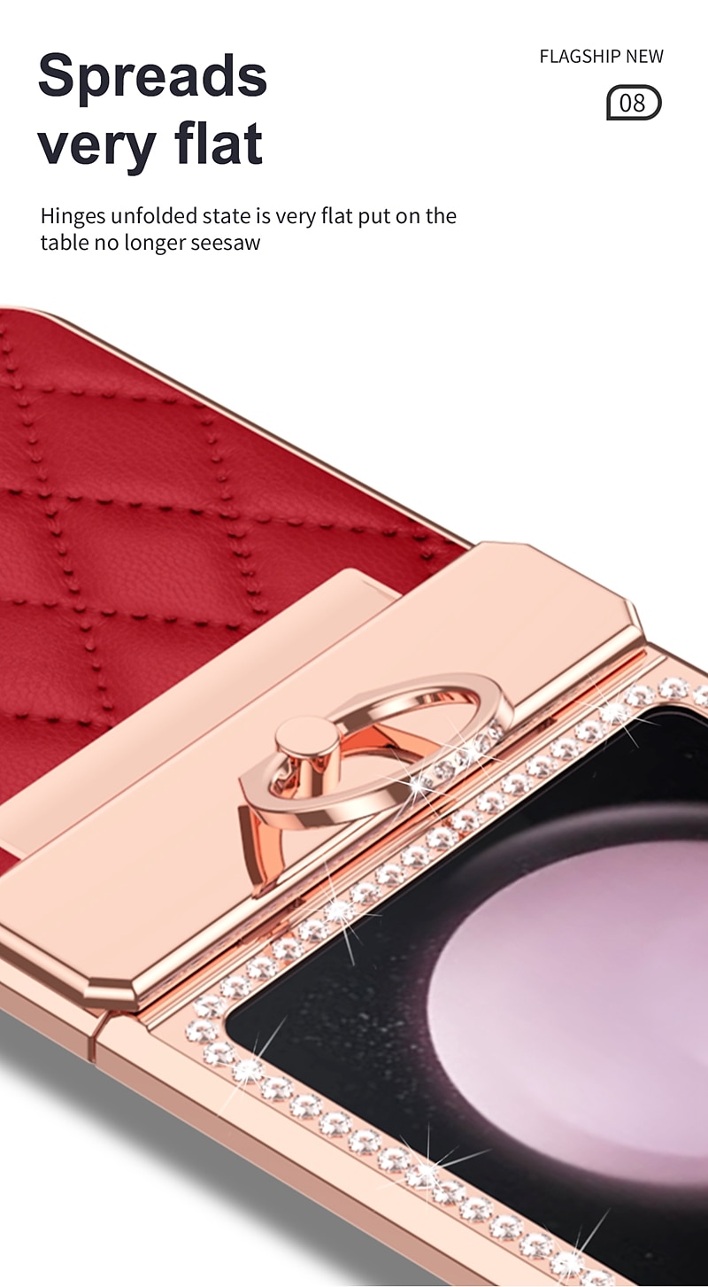 Phone Case For Samsung Galaxy Z Flip 7 Z Flip 6 Z Flip 5 Z Flip 4 Z Flip 3 Back Cover Shockproof Crystal Diamond TPU PU Leather 2025 - $29.99 –P9