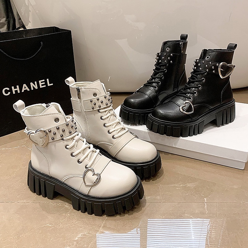 Women's Boots Platform Boots Combat Boots Height Increasing Shoes