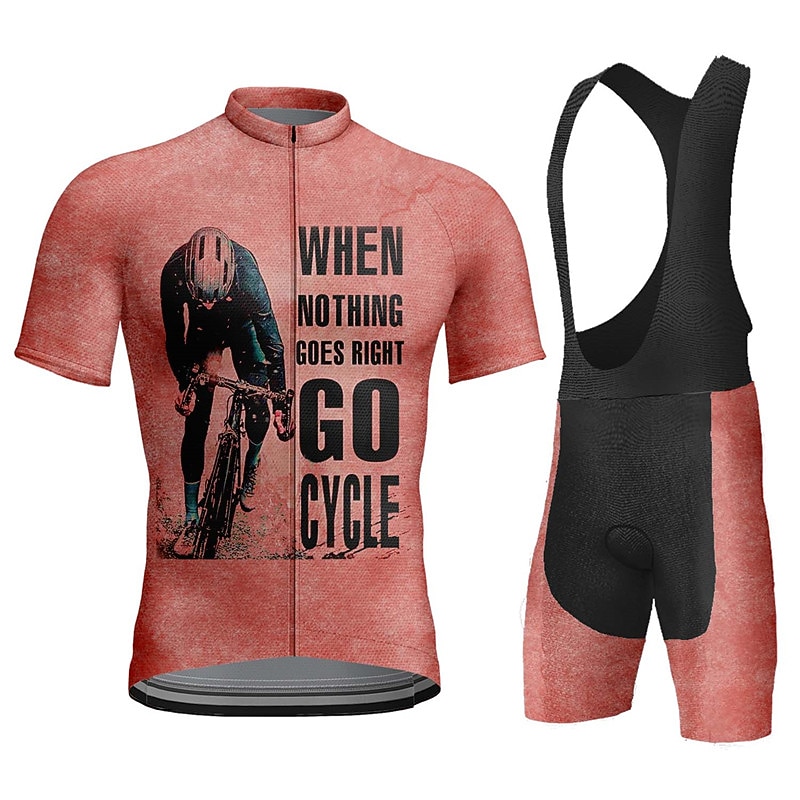 Hombre Maillot de ciclismo con culotte corto con tirantes Manga Corta MTB Bicicleta Montaña Ciclismo Carretera Verano Rojo Azul Marrón Graphic Letra y Número Bicicleta Almohadilla 3D Secado rápido 2026 - $49.99 –P15