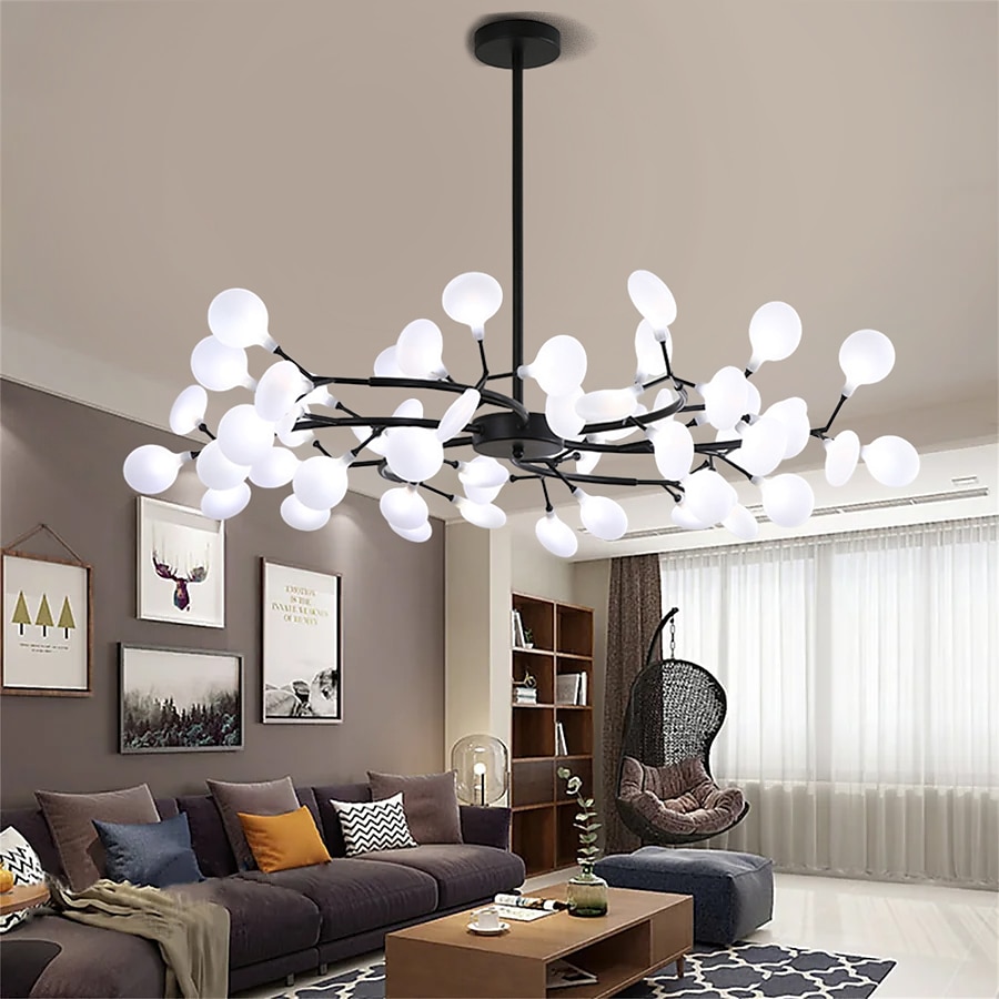 led μενταγιόν φως πολυέλαιος μαύρος χρυσός 18/30/36/45/54 κεφαλές σχεδίασης σπούτνικ μεταλλικά βαμμένα φινιρίσματα σπούτνικ μοντέρνο σκανδιναβικό στυλ 110-240v 2025 - $237.89 –P14