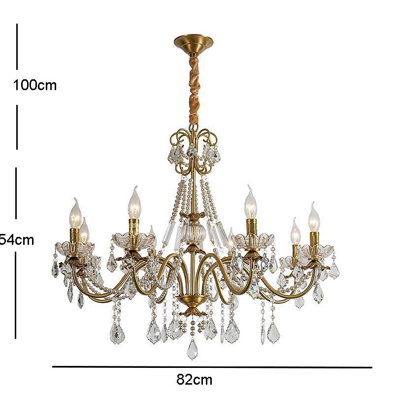 lustre led plafonnier en cristal 6/8 tête k9 cristal conception unique lumières encastrées en acier inoxydable led style nordique lustres de style bougie 110-120v 220-240v de 2025 ? $859.99 –P10
