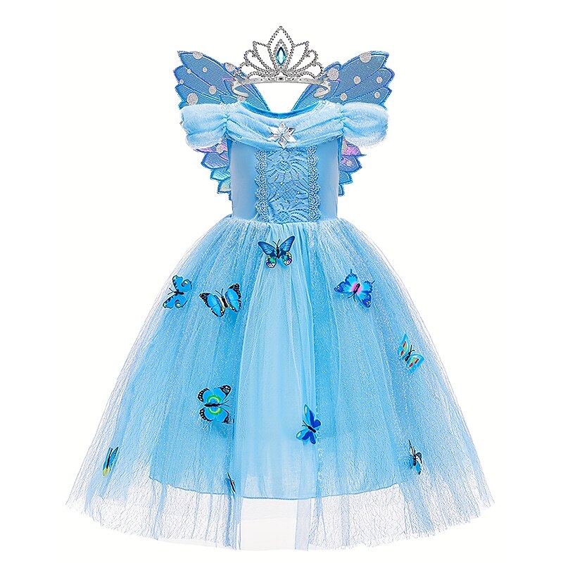 Regina delle nevi Gelido Principessa Elsa Abito da damigella Costume per festa a tema Abiti in tulle Cosplay for Ragazze Bambini Natale Carnevale Mascherata Matrimonio Ospite di nozze del 2026 a $48.99 –P4