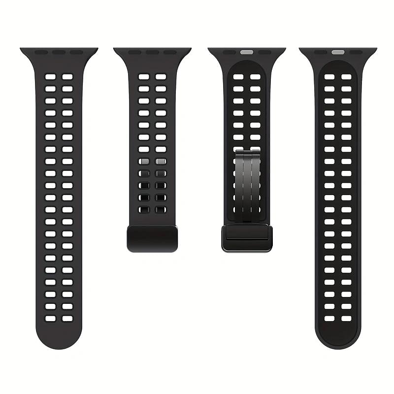 Bracelets de montre intelligente pour Apple Watch 44 mm 40 mm 49 mm 38 mm 45 mm 41 mm 42 mm bracelet en silicone bicolore sport pour femme + bracelet de remplacement à fermoir en D magnétique pour de 2025 ? $13.99 –P6