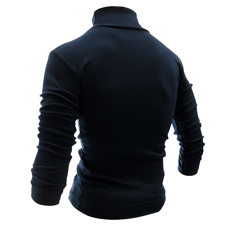 Herren T Shirt T-Shirt Langarmshirt Langarm Rollkragen Frühling & Herbst Einfach Mode Designer Basic Urlaub Straße Ausgehen Wein Aprikose Dunkelgrau Top T-Shirt für Herren 2025 - $23.99 –P7