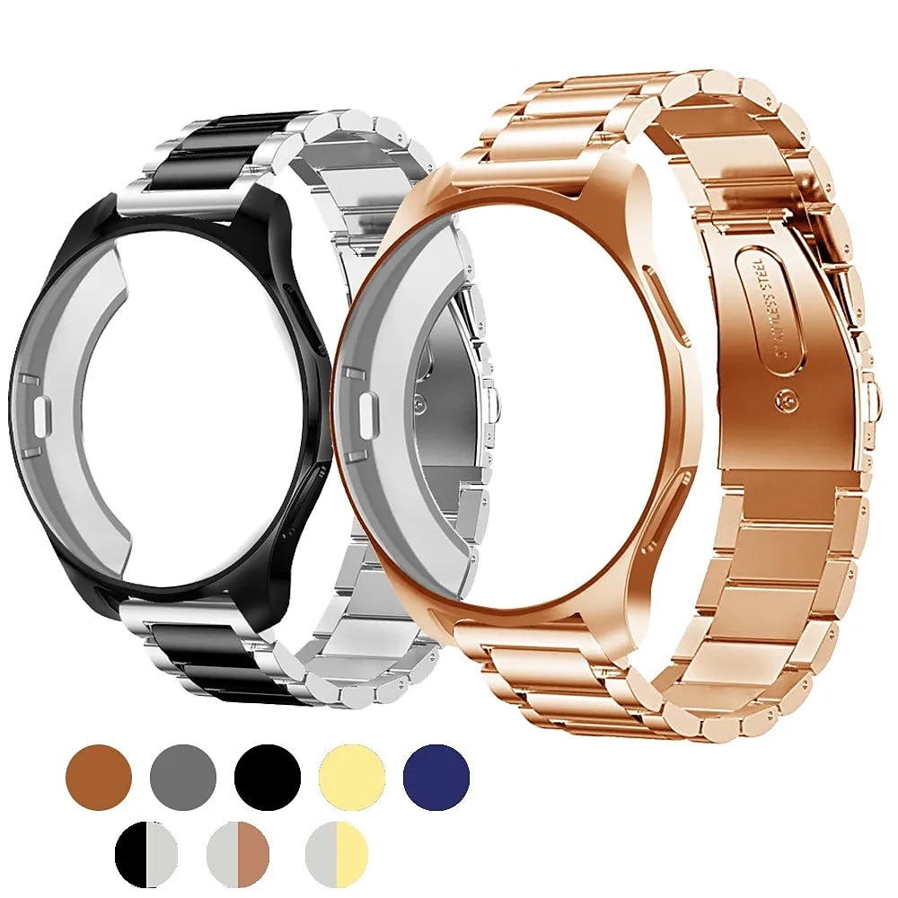 Watch Band for Samsung Galaxy Watch 6 5 4 40/44mm Watch 6 Classic 43/47mm Watch 5 Pro 45mm Watch 4 Classic 42/46mm 3 41mm Stainless Steel Replacement  Strap with Case Sport Band Wristband 2025 - $18.99 –P1