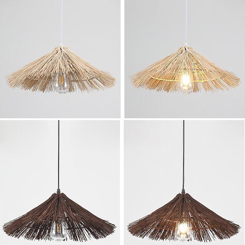 Lampes suspendues en rotin, luminaire décoratif d'intérieur, idéal pour un salon, une chambre à coucher, un café, un bar, un abat-jour en tissage, 110-240v de 2025 ? $205.99 –P7