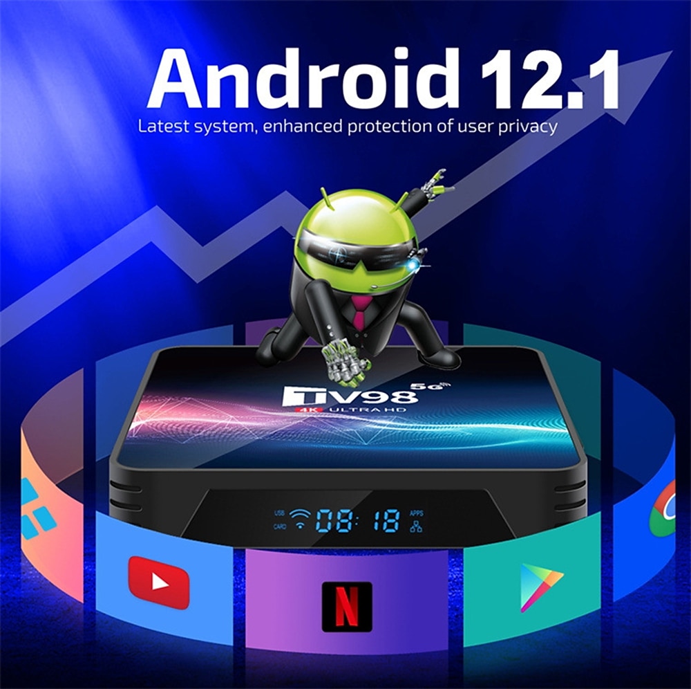 TV98 Android 11.0 TV Box Quad Core V11 8GB 16GB 2.4G/5G Dual-band WIFI 4K Media Player Set-top Digital Television LAN 100M/1000M 2025 - $55.99 –P7